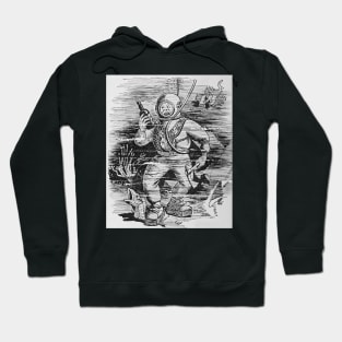 vintage comic diver under the sea Hoodie